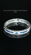 925 silver gold-plated high-carbon diamond GRC cultivated cobalt spinel peacock blue Artdeco Western antique vintage bracelet