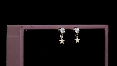 High quality diamond earrings star earrings new cultivated diamond single 50 points earrings