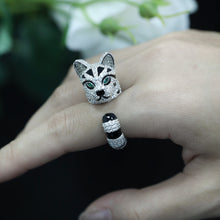 925 silver gold-plated ring high carbon diamond enamel Baojia Bengal leopard cat ring personalized trend of fashion versatile