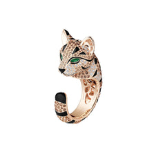 925 silver gold-plated ring high carbon diamond enamel Baojia Bengal leopard cat ring personalized trend of fashion versatile