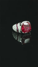 925 Silver Gold-Plated High Carbon Diamonds Jewelers Pigeon Blood Red Trapezium Square 14 Carat Cushion Cut Cultured Ruby Ring